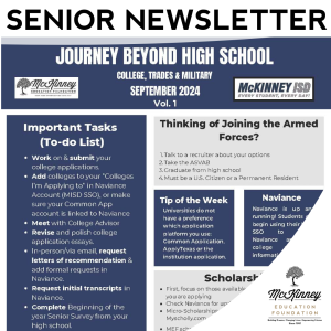 MEF College Advisors Newsletter MISD Seniors Edition September 2024