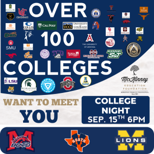 COLLEGE NIGHT 2025 Sep. 15th 6pm