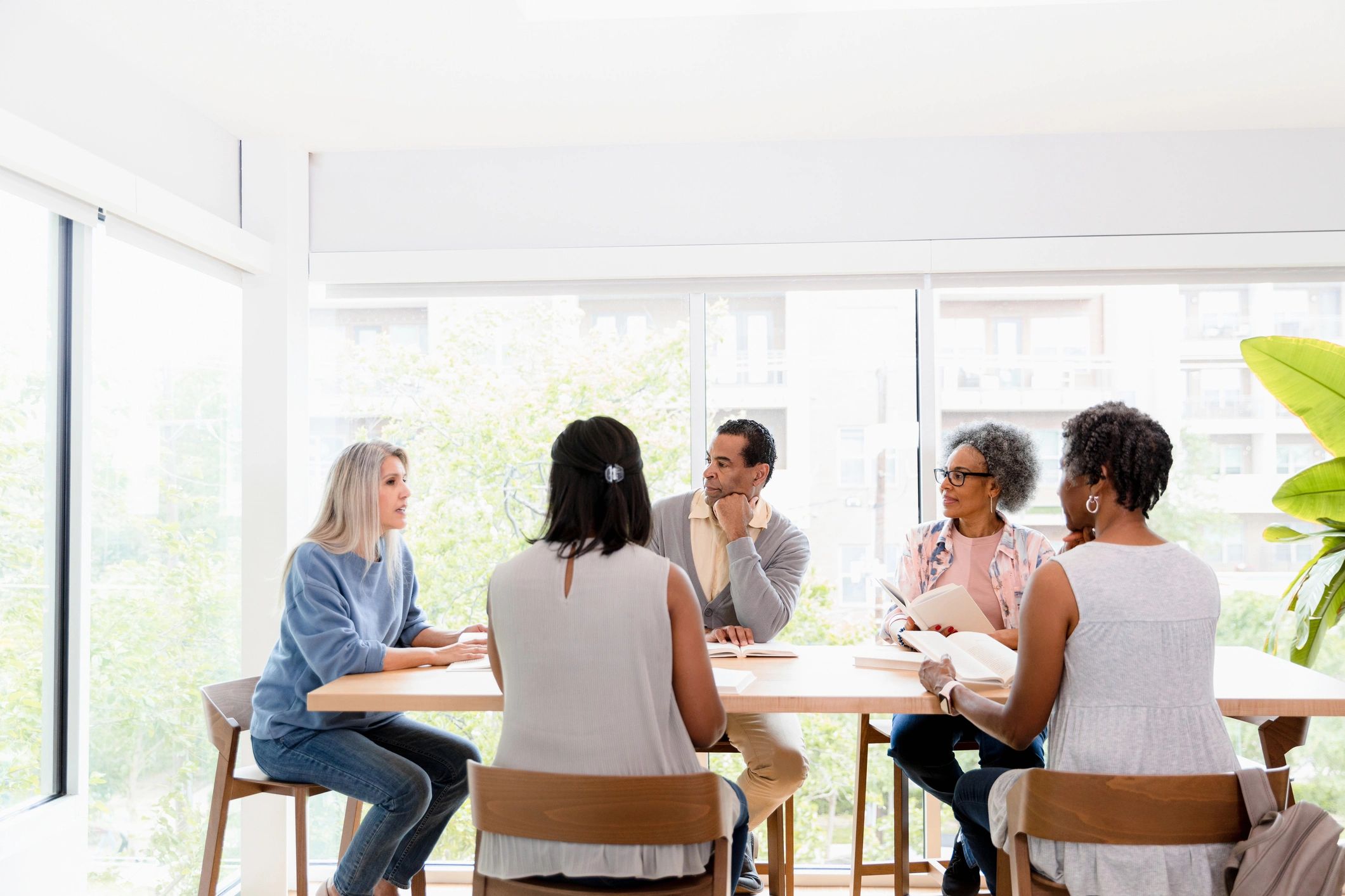 Community members in discussion