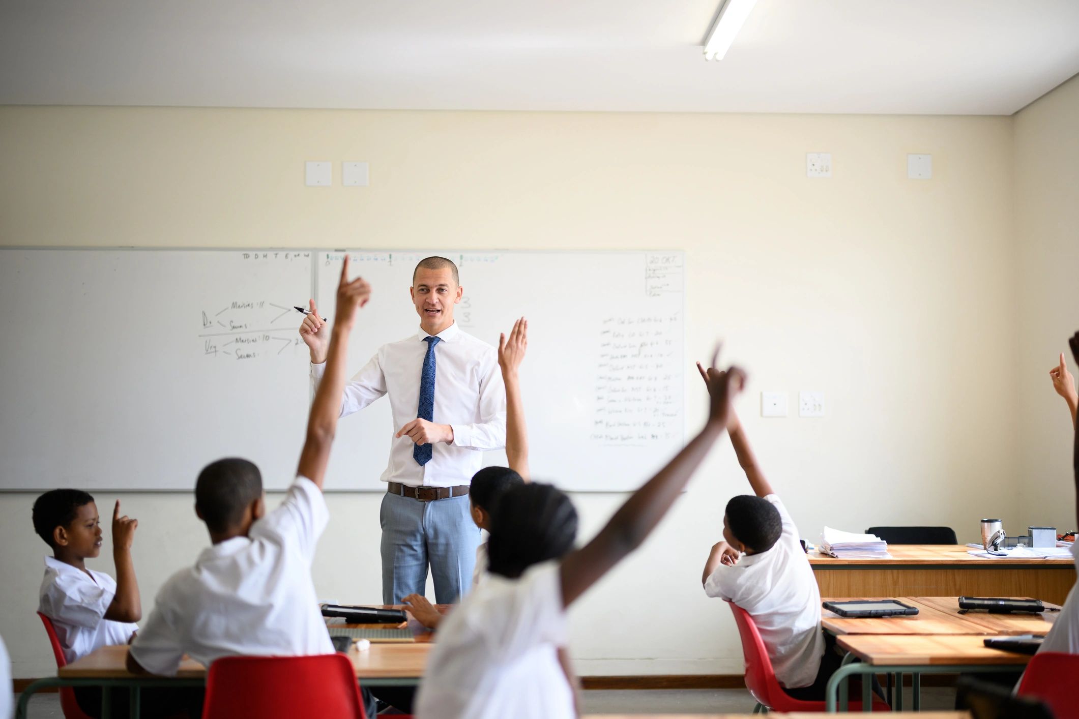 Students learning together in a classroom